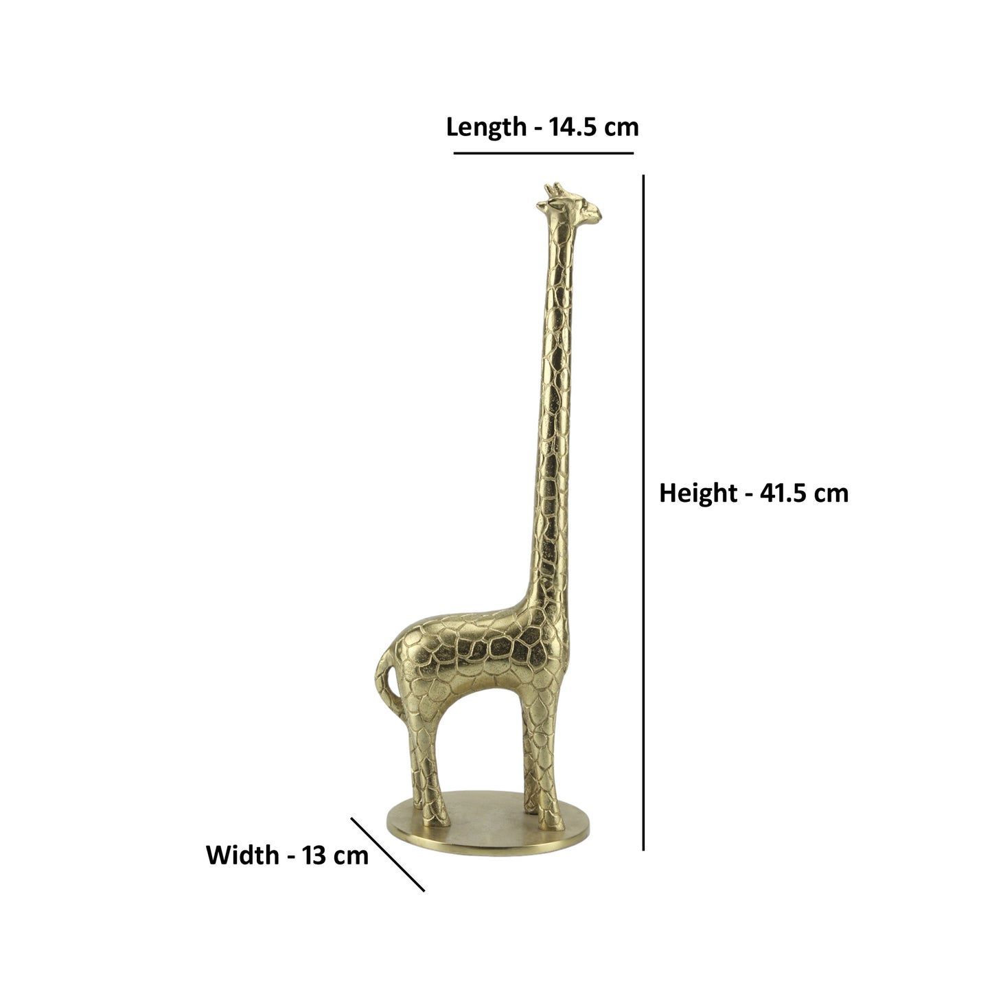 Golden Aluminum Handcrafted Giraffe Sculpture: Exquisite Home Decor Accent