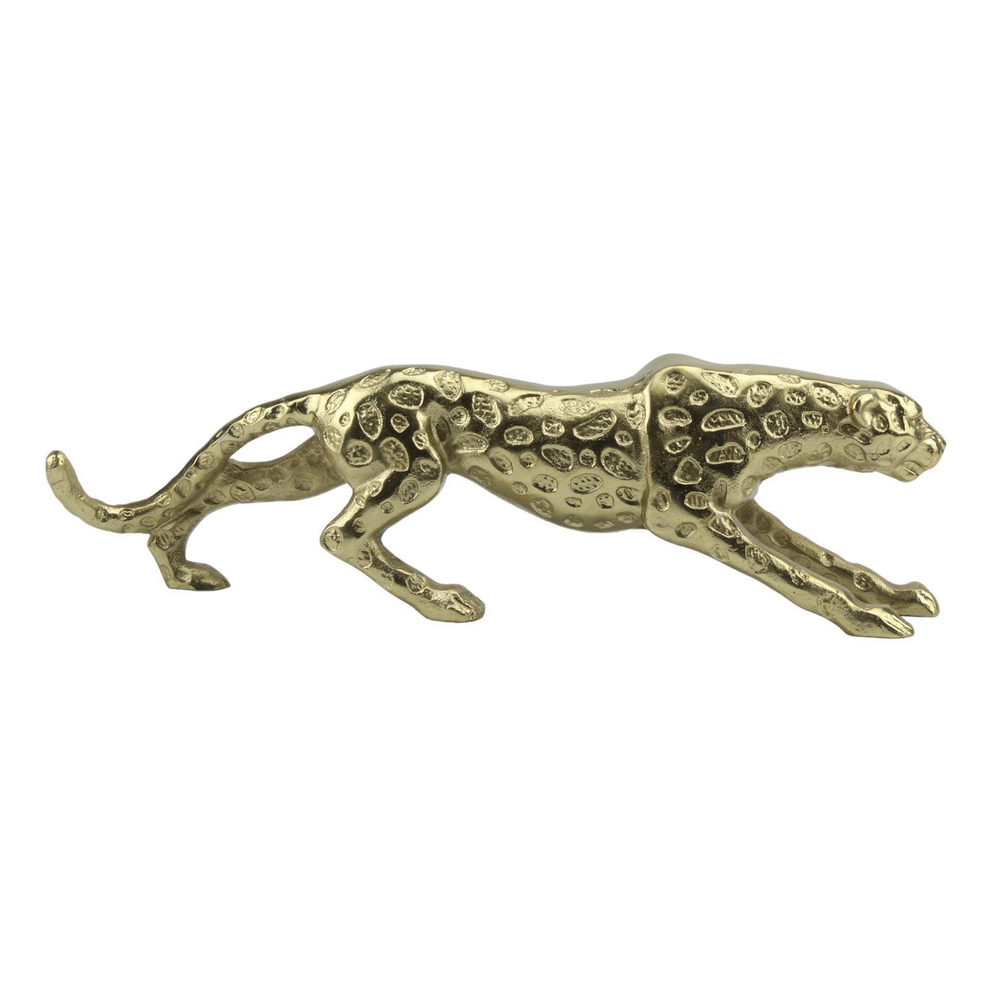 Handcrafted Golden Leopard Sculpture: Exquisite Decor Accent