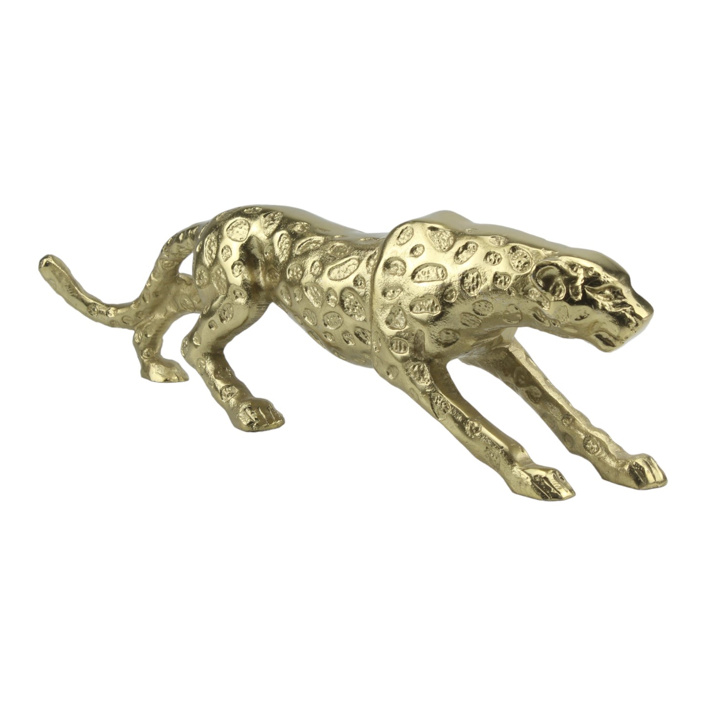 Handcrafted Golden Leopard Sculpture: Exquisite Decor Accent