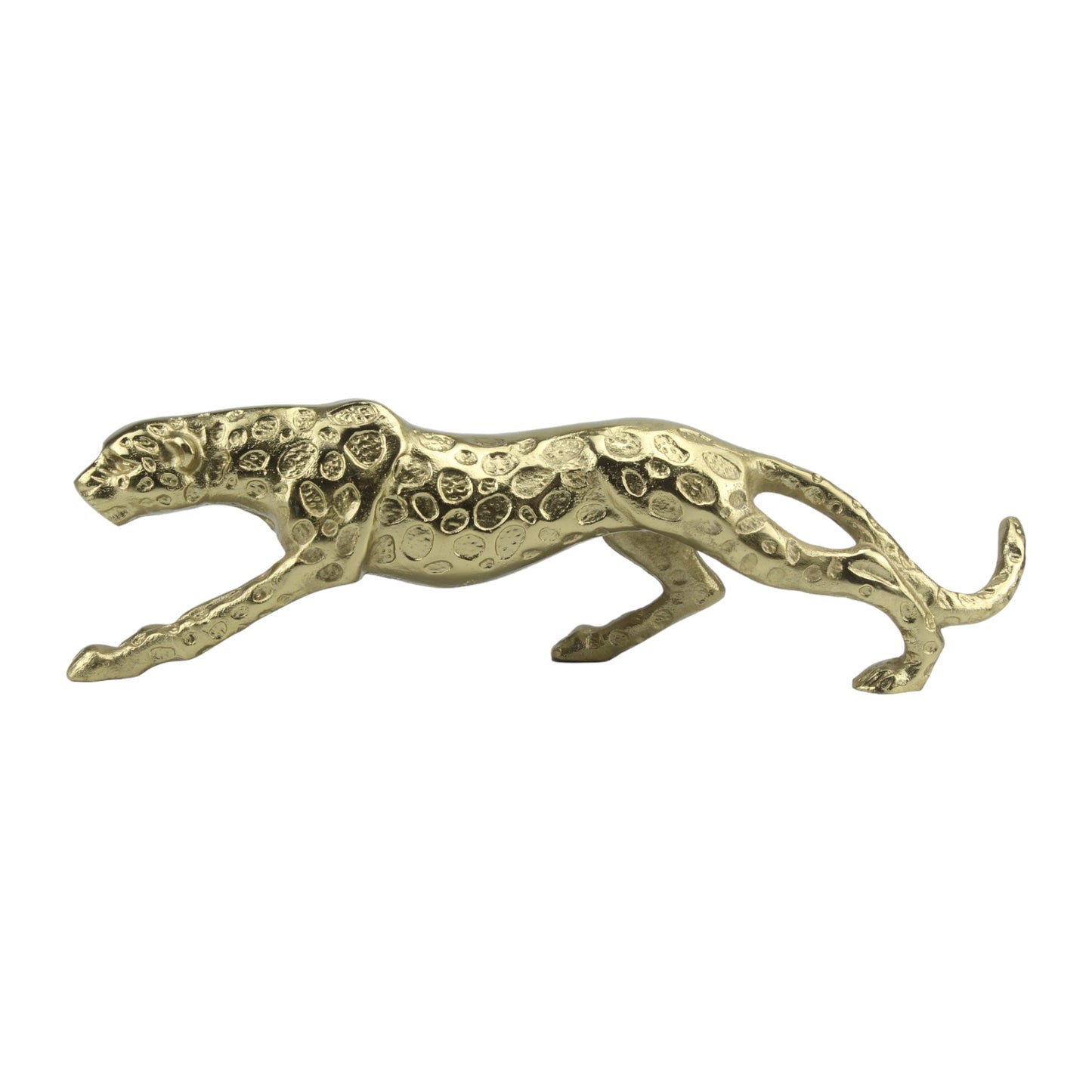 Handcrafted Golden Leopard Sculpture: Exquisite Decor Accent