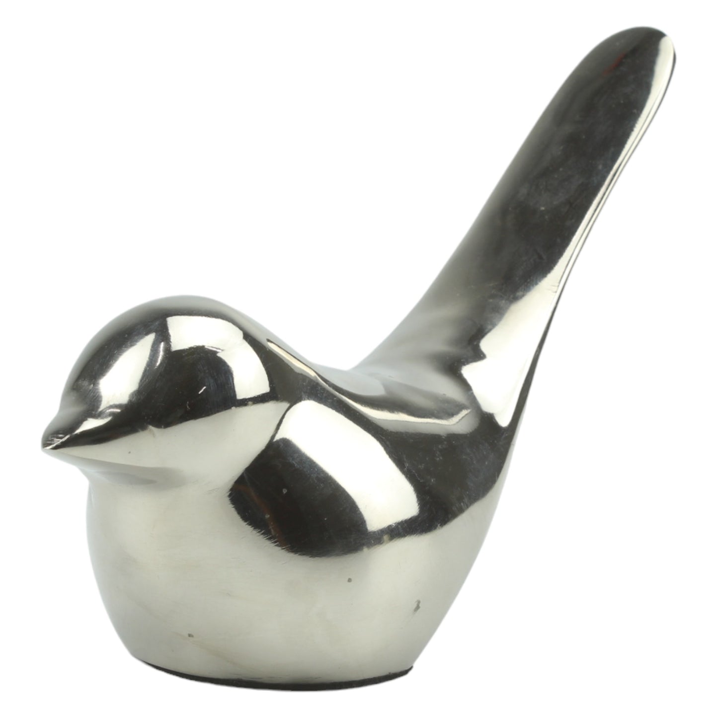 Handcrafted Silver Aluminium Bird Sculpture: Elegant Home Decor Accent