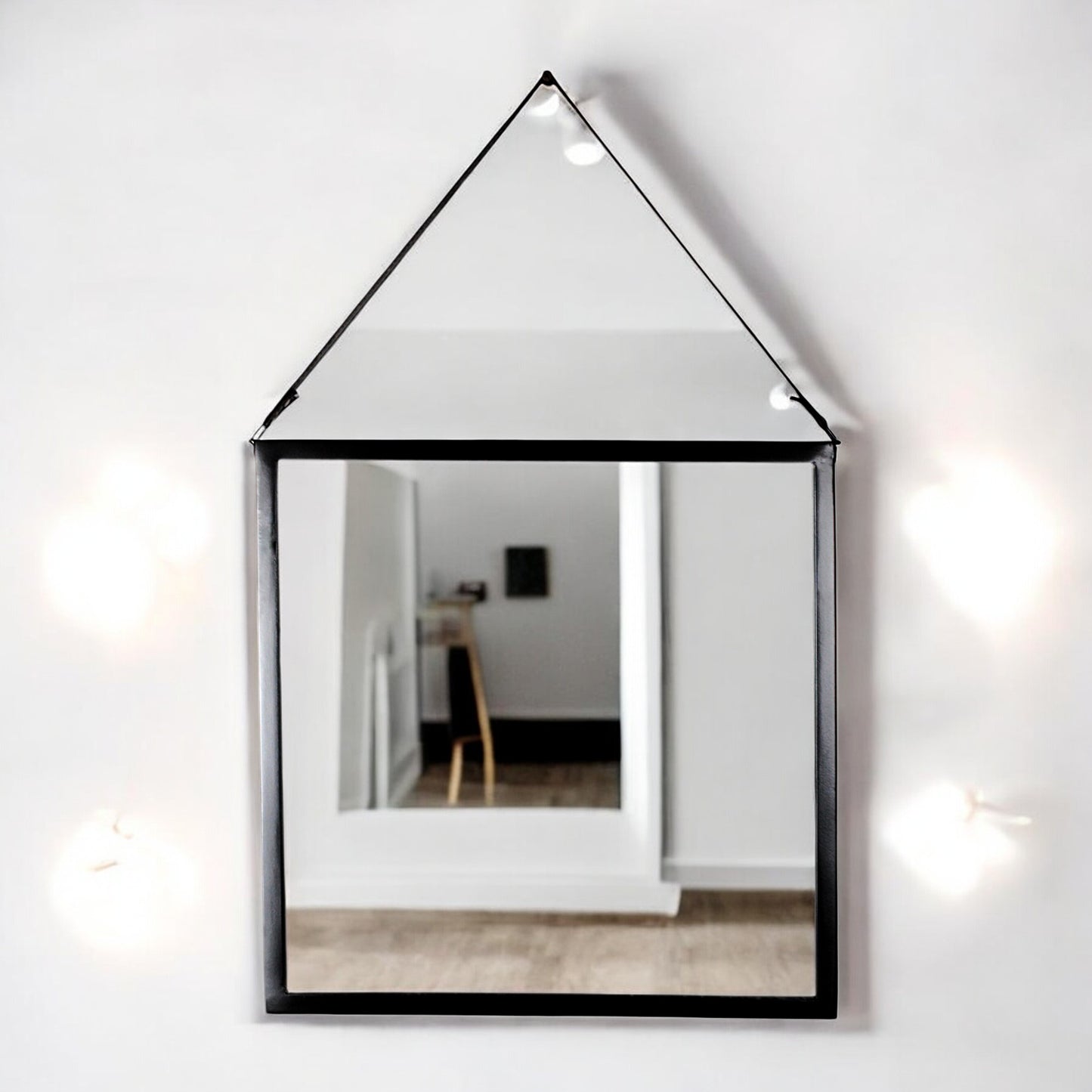 Sophisticated Square Shape Hanging Mirror with Metal Frame