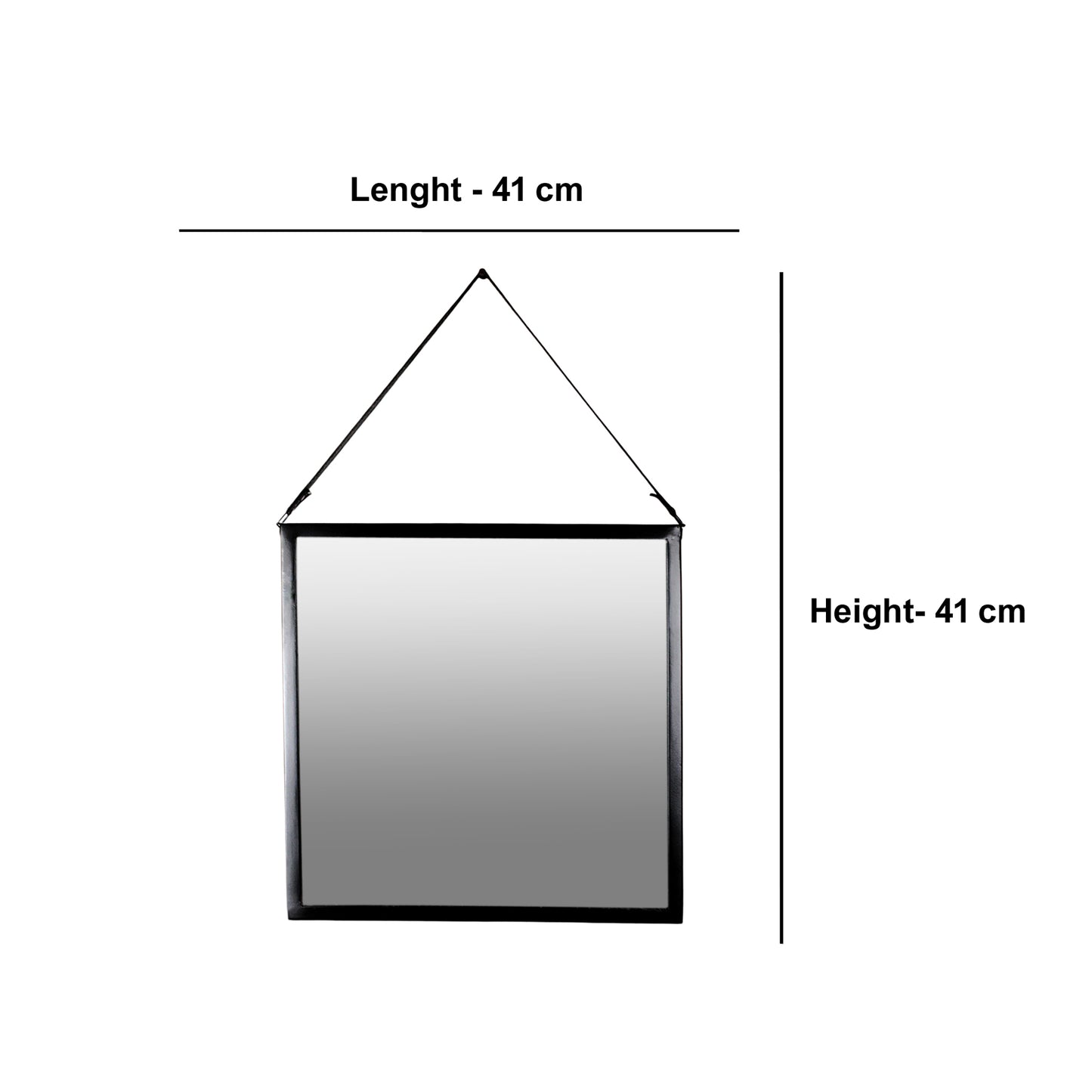 Sophisticated Square Shape Hanging Mirror with Metal Frame