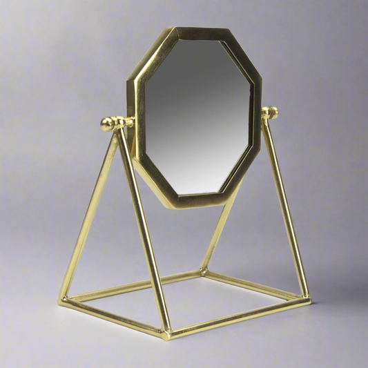 Elegant Rotatable Vanity Mirror with Sturdy Metal Frame Stand