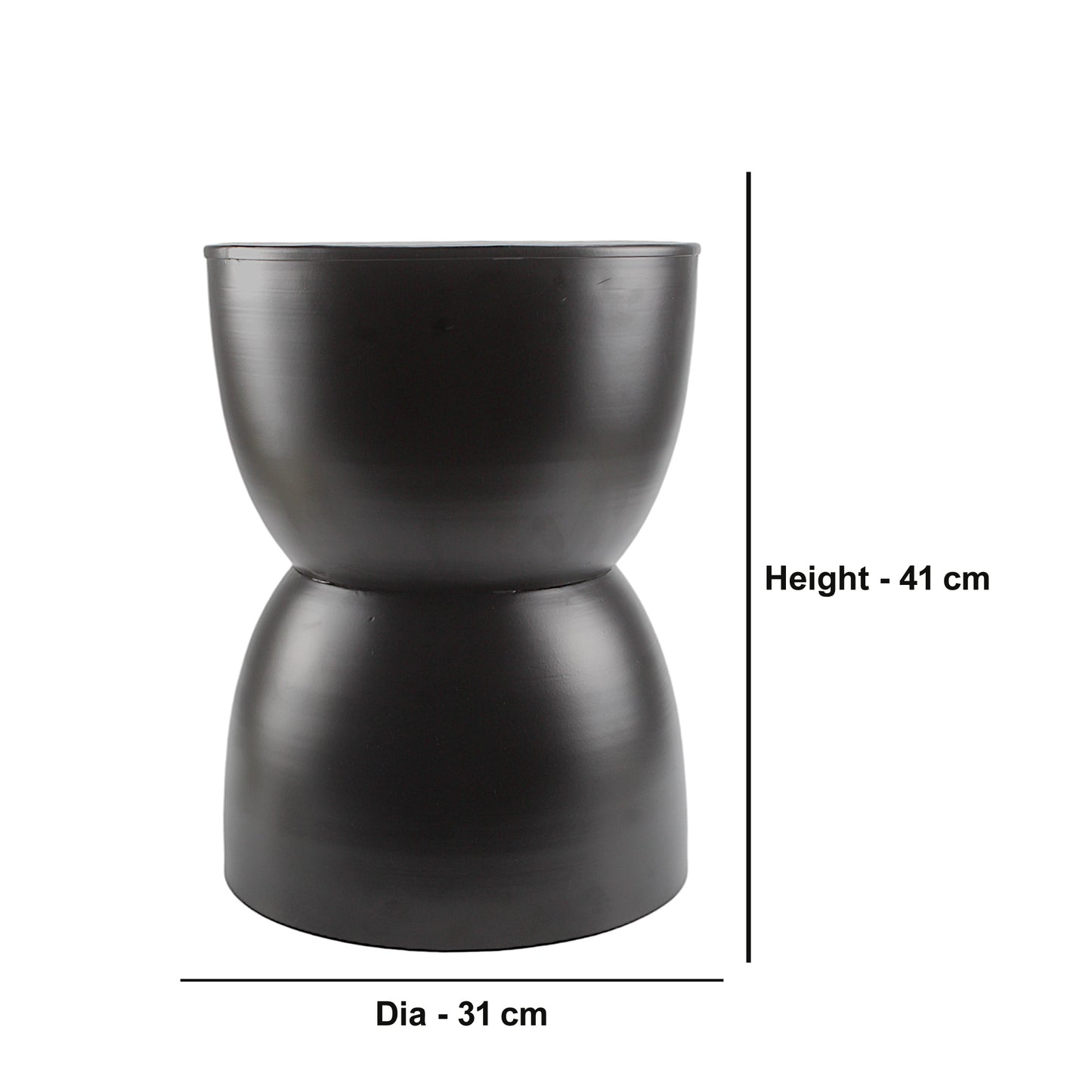 Black Hourglass-Shaped Decorative Stool - Modern Accent Piece for Home and Office