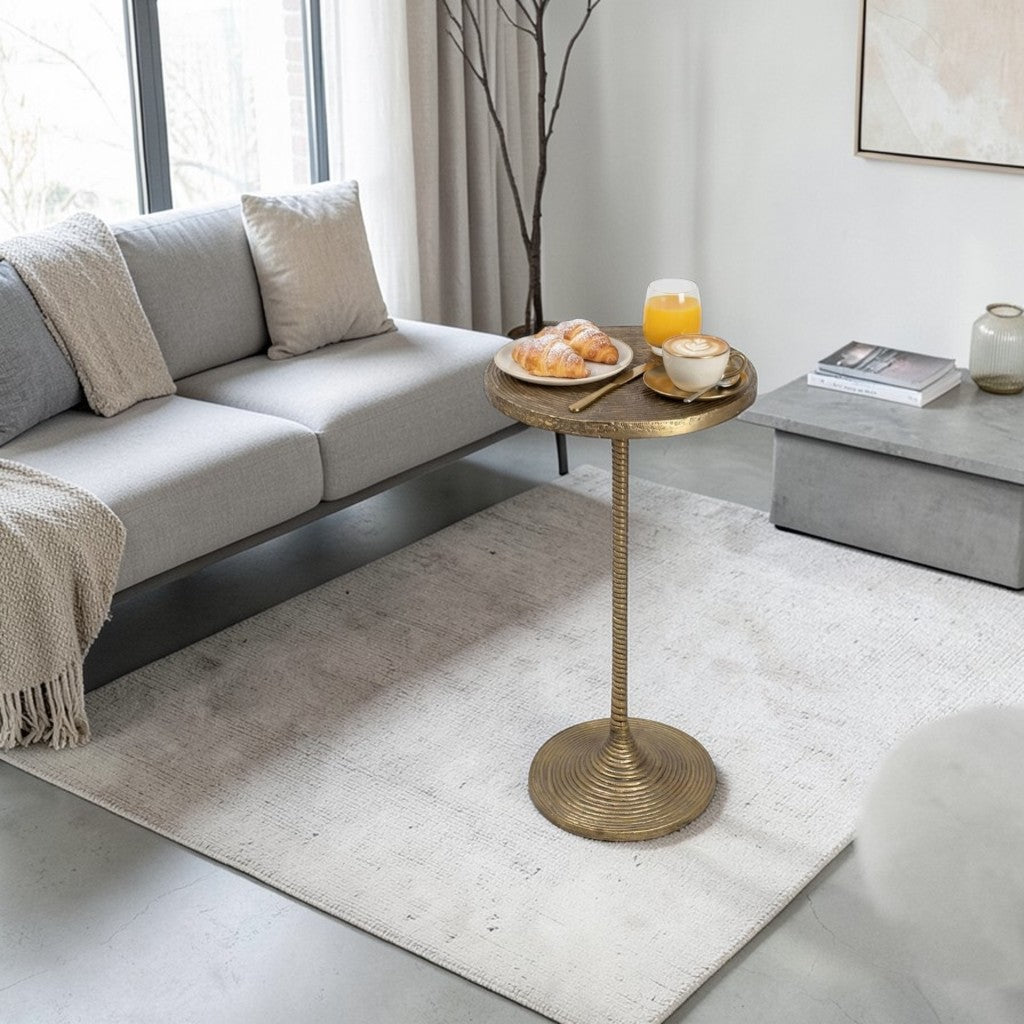 12 Inch Tall Metal Accent Table | Decorative Pedestal Side Table for Home Decor (25.5 Inch Height)