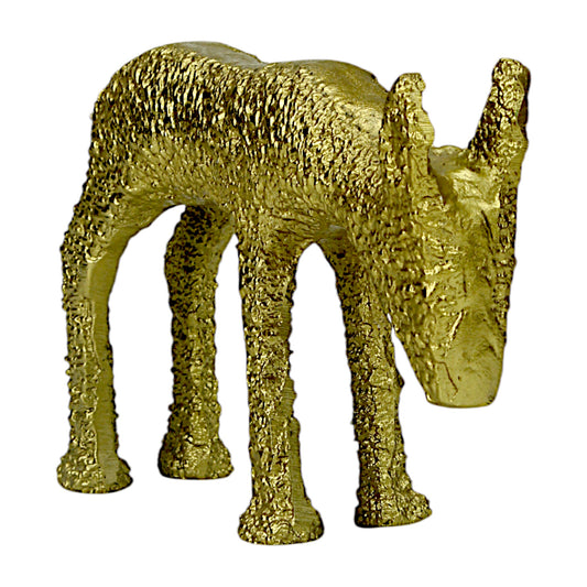 Golden Matty Finish Aluminum Handcrafted Christmas Minimalistic Standing Deer – Elegant Holiday Decor | Hind Decor