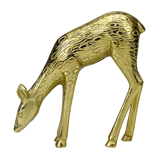 Golden Handcrafted Aluminum Christmas Deer – Elegant Holiday Decor | Hind Decor