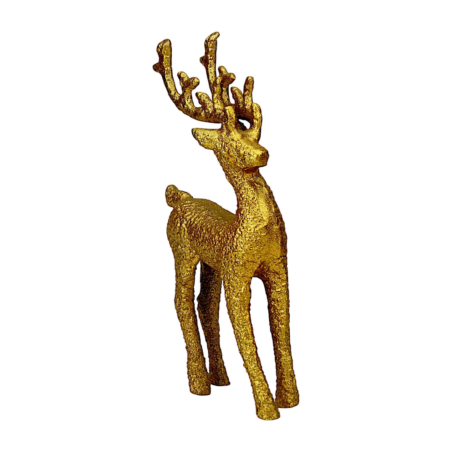 Golden Handcrafted Matte Finish Aluminum Christmas Deer – Elegant Holiday Decor | Hind Decor