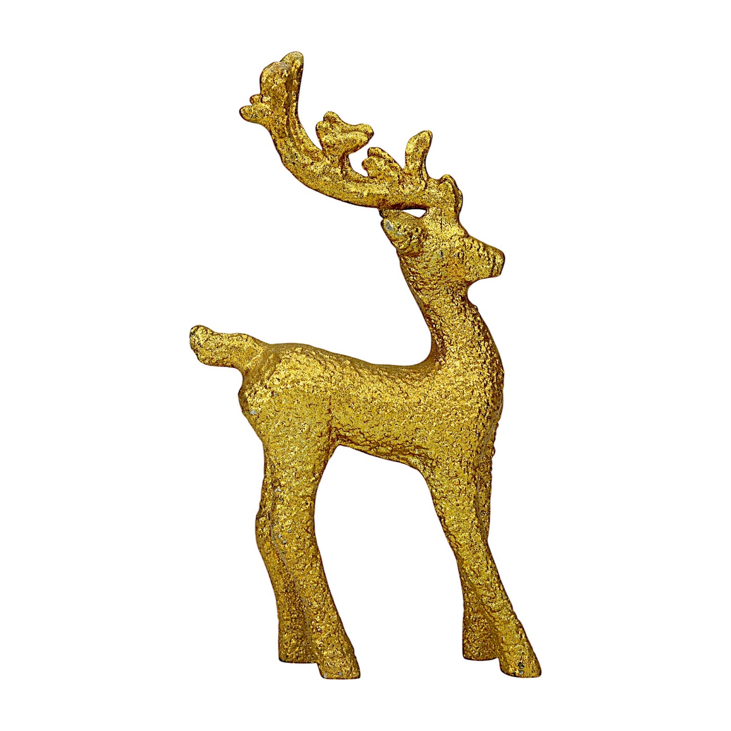 Golden Handcrafted Matte Finish Aluminum Christmas Deer – Elegant Holiday Decor | Hind Decor