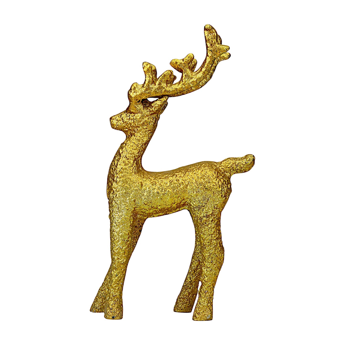 Golden Handcrafted Matte Finish Aluminum Christmas Deer – Elegant Holiday Decor | Hind Decor