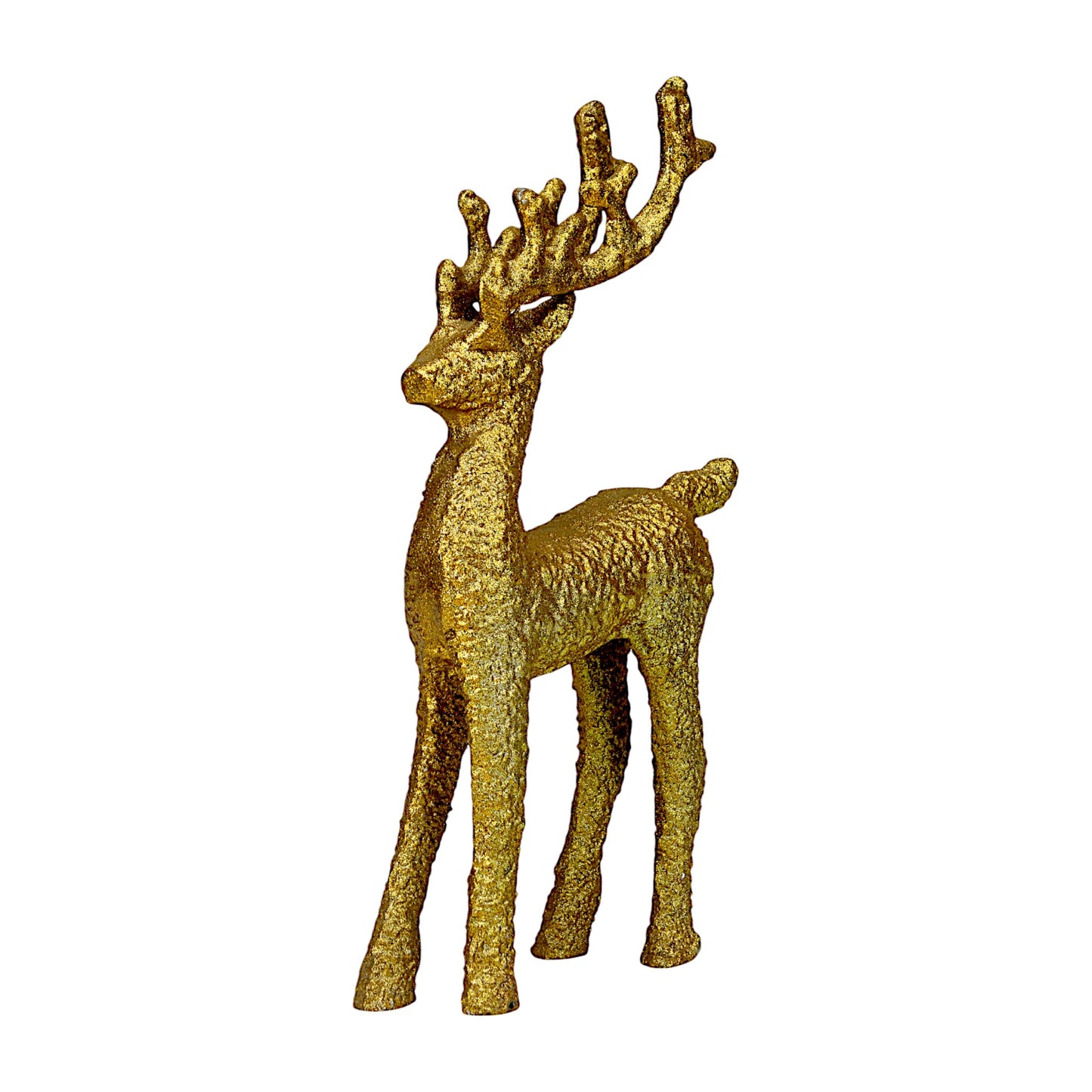 Golden Handcrafted Matte Finish Aluminum Christmas Deer – Elegant Holiday Decor | Hind Decor