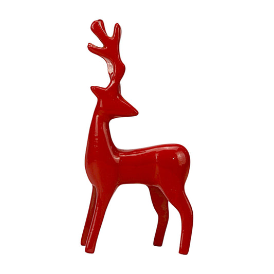 Red Aluminum Handcrafted Reindeer – Elegant Christmas Decor | Hind Decor