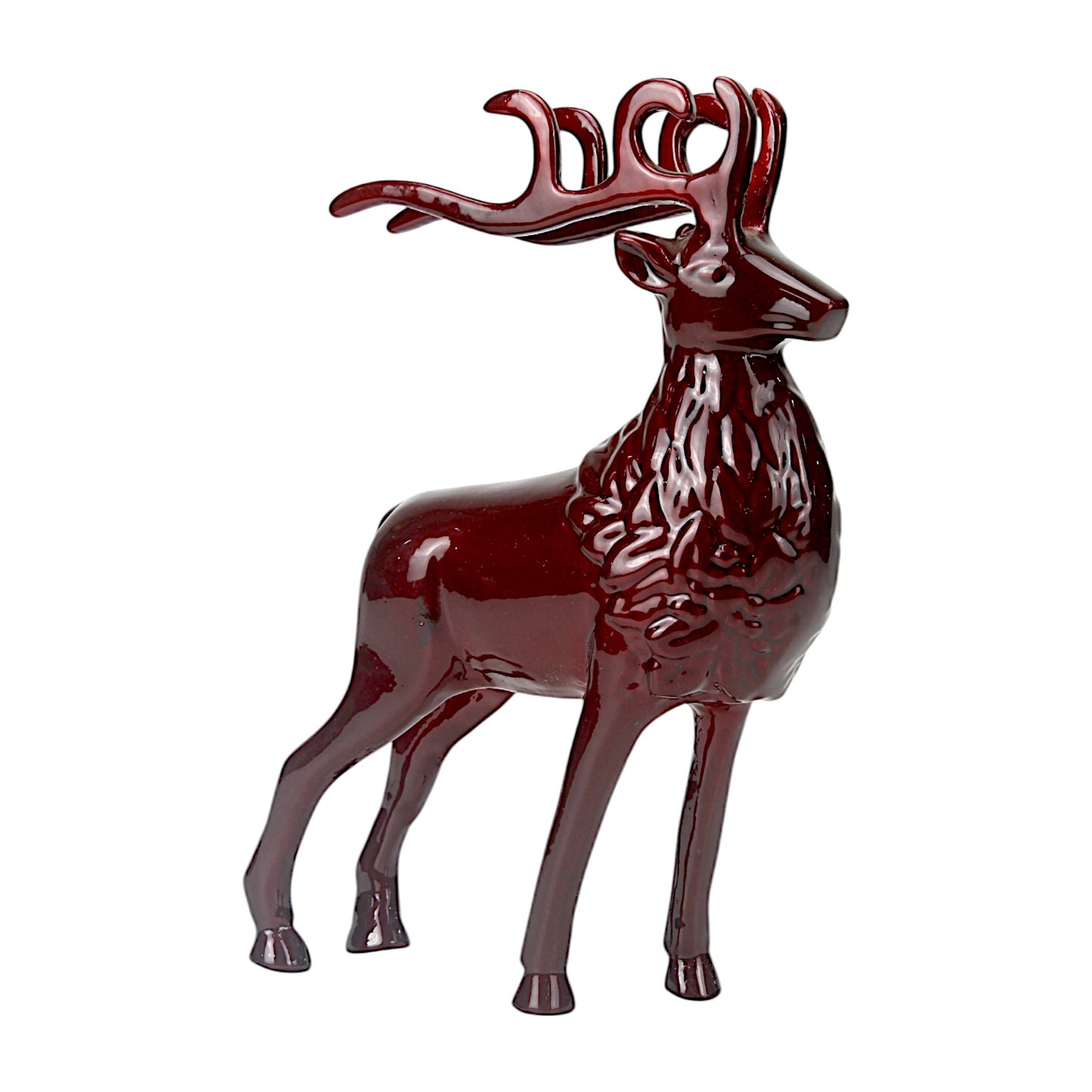 Red Aluminum Long Horn Reindeer – Elegant Christmas Decor | Hind Decor