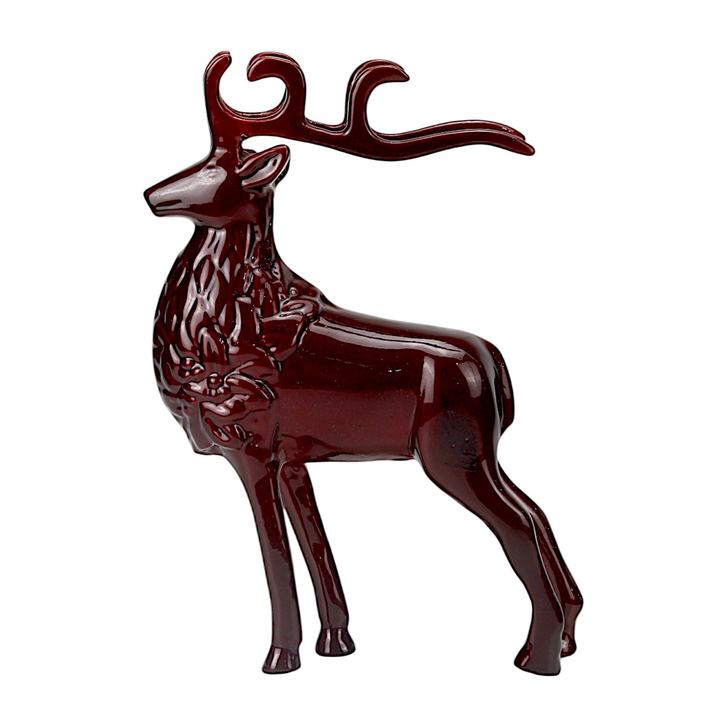 Red Aluminum Long Horn Reindeer – Elegant Christmas Decor | Hind Decor