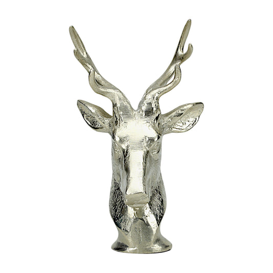 Silver Aluminum Long Horn Reindeer Head – Elegant Christmas & Holiday Decor | Hind Decor