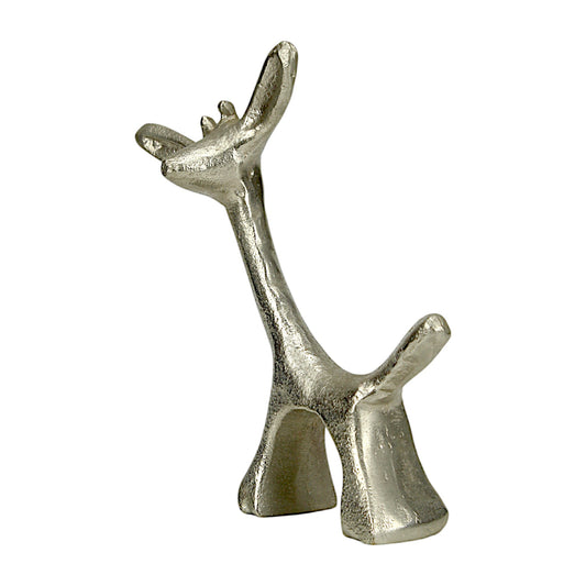 Golden Aluminum Handcrafted Christmas Minimalistic Standing Deer – Elegant Holiday Decor | Hind Decor