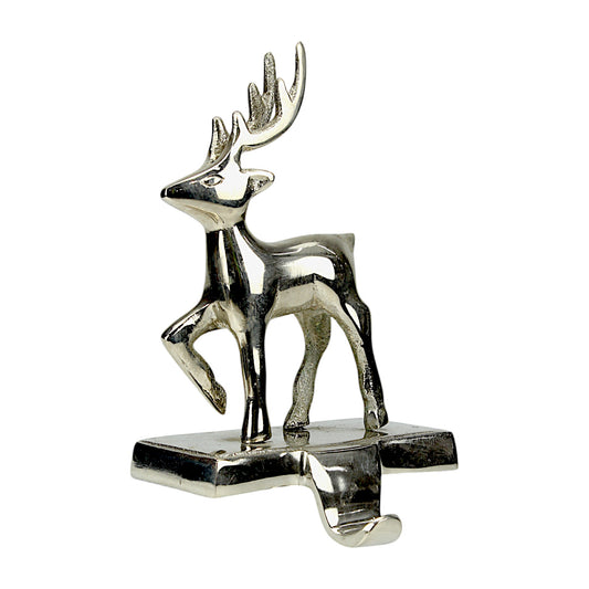 Silver Aluminum Reindeer Stocking Holder – Elegant Christmas Decor | Hind Decor