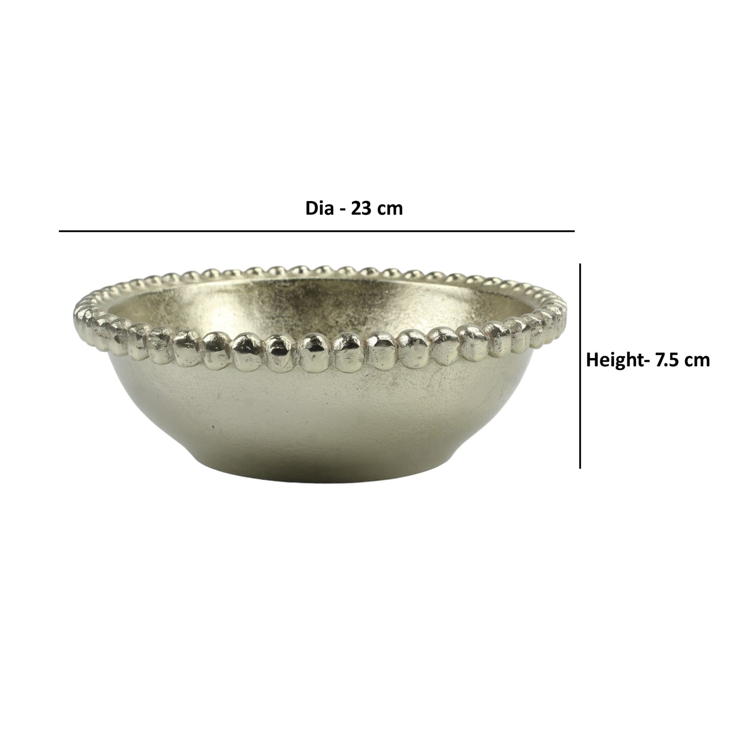 Aluminum Beaded Border Decorative Bowl: Timeless Elegance for Your Home Décor