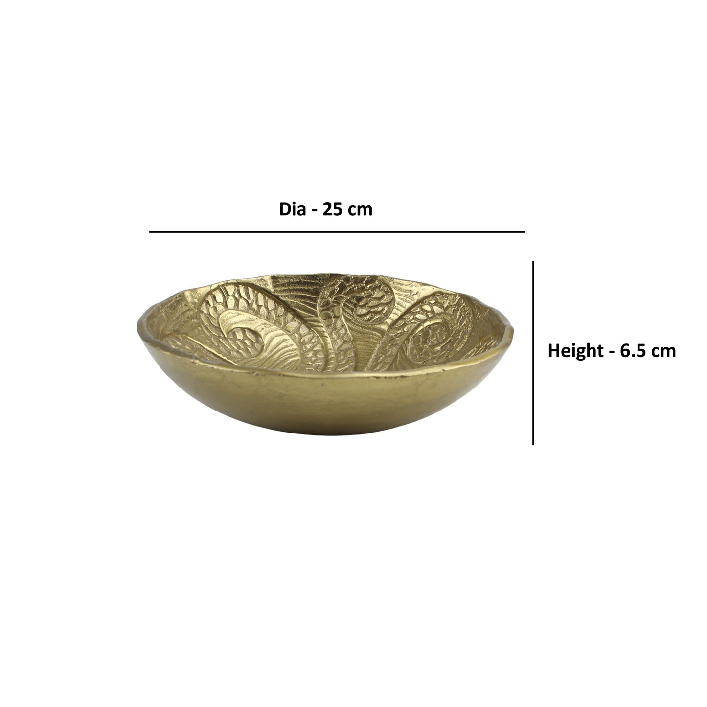 Golden OctoGlam Handcrafted Aluminium Decorative Bowl: Unique Artistry for Home Décor