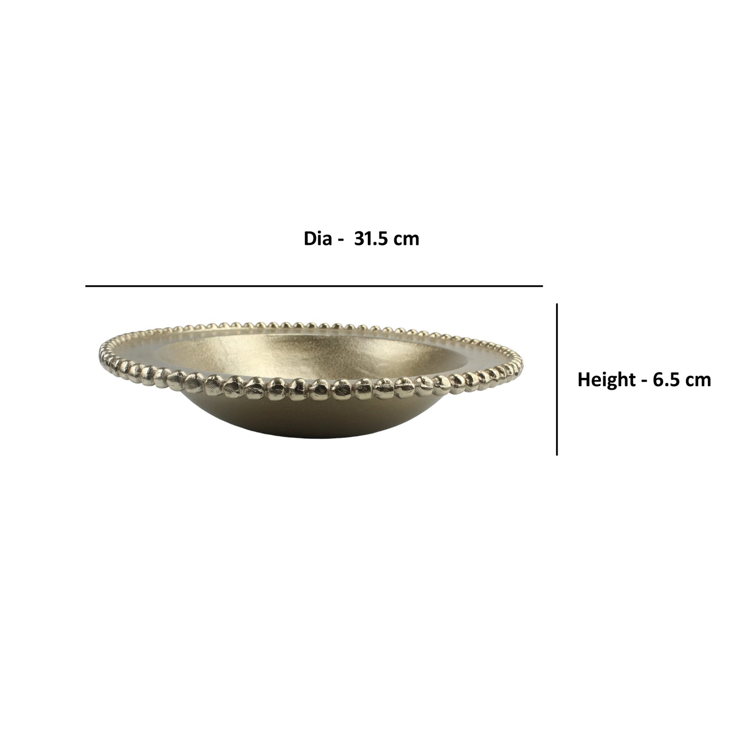 Silver Beaded Handcrafted Aluminium Decorative Bowl: Elegant Artistry for Your Home