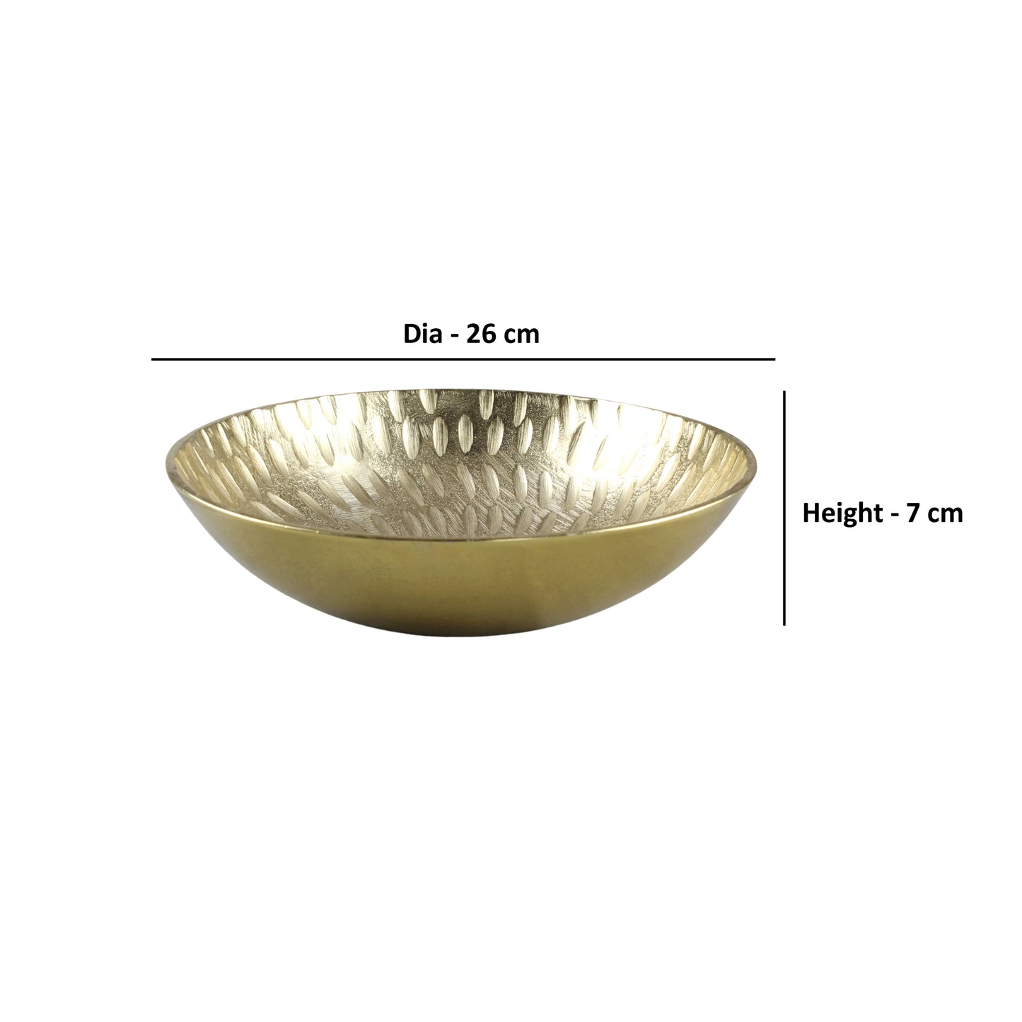 Elegant Etched Golden Serving Decor Bowl: Luxurious Tableware Statement