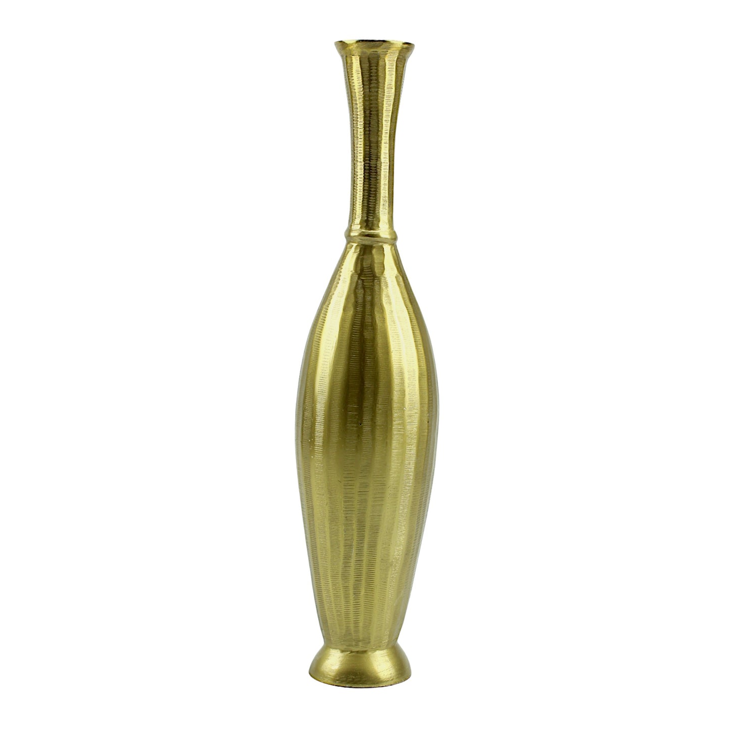 Golden Aluminum Handcrafted Surahi-Shaped Flower Vase: Exquisite Artistry for Home Décor