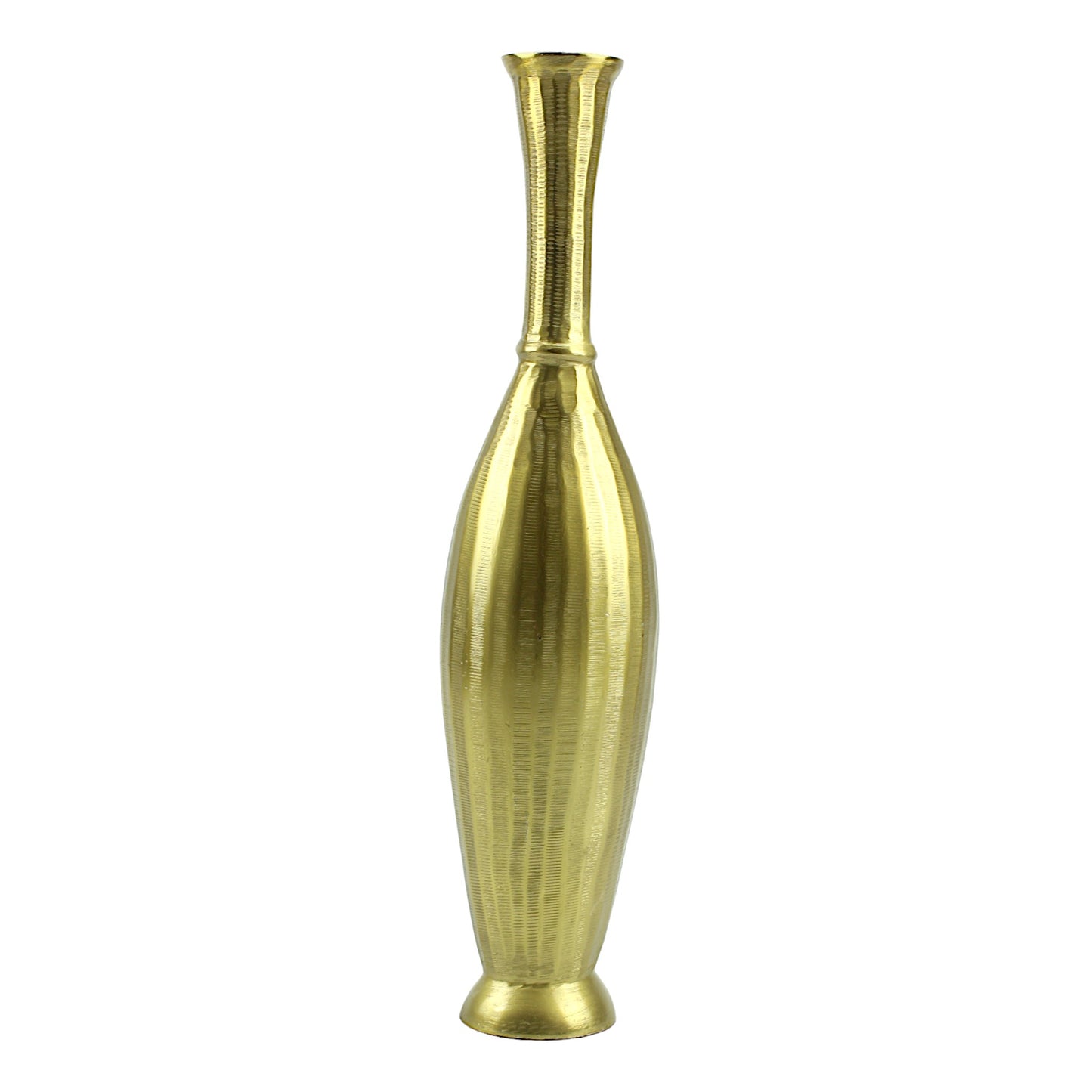 Golden Aluminum Handcrafted Surahi-Shaped Flower Vase: Exquisite Artistry for Home Décor