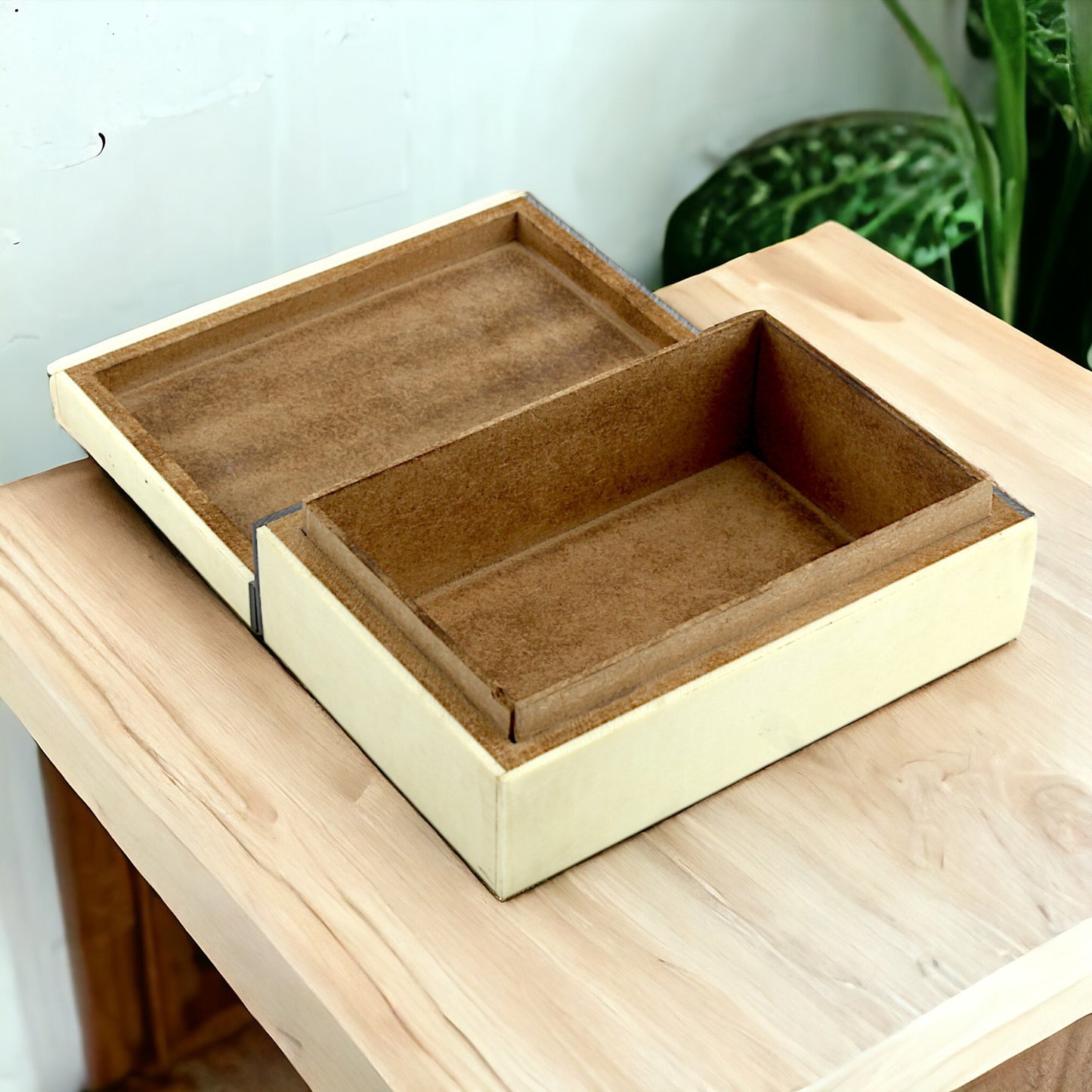 Chevron Patterned Bone Inlay Wooden trinket Box – Modern Elegance
