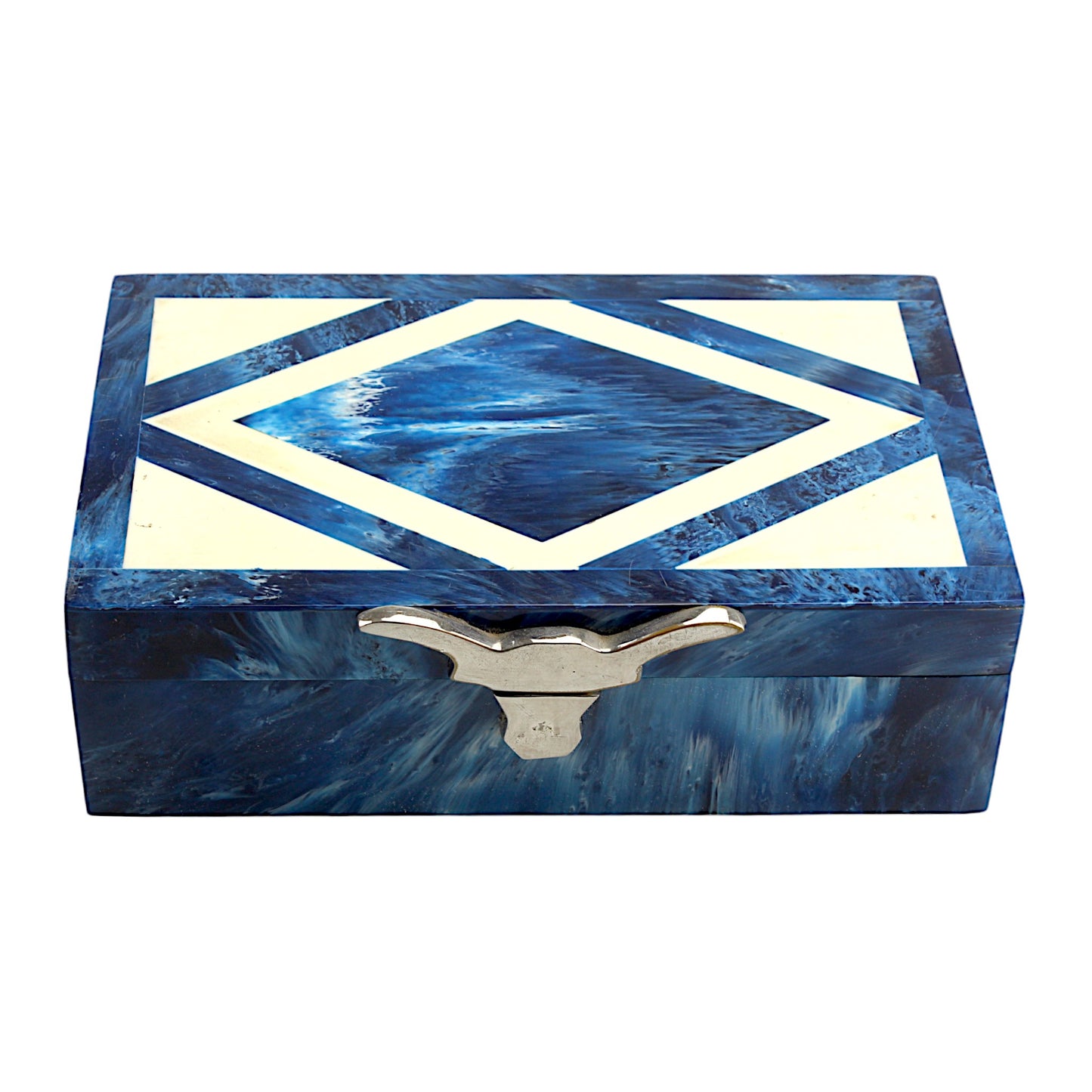 Handcrafted Blue Resin Trinket Box – Elegant Storage Solution