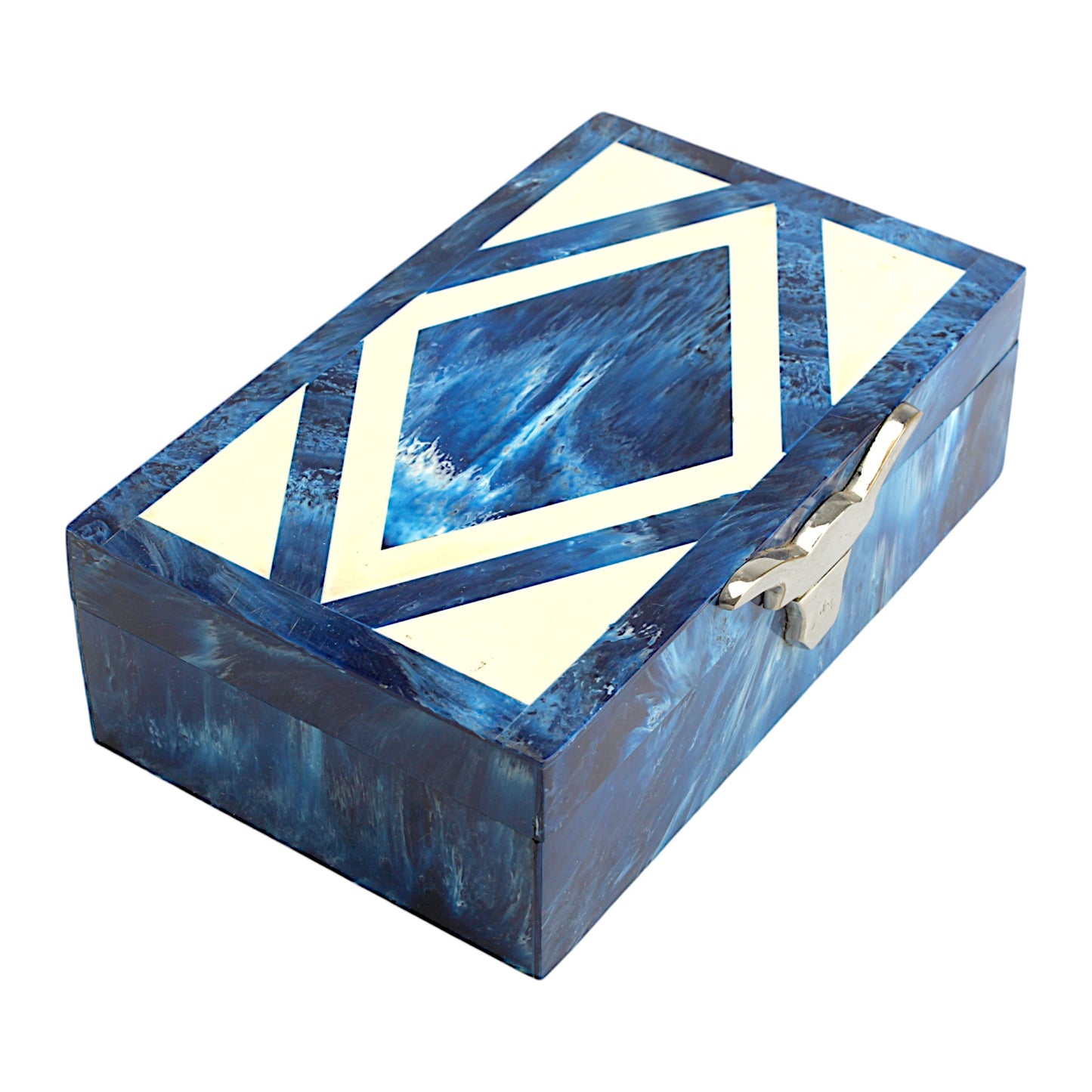 Handcrafted Blue Resin Trinket Box – Elegant Storage Solution