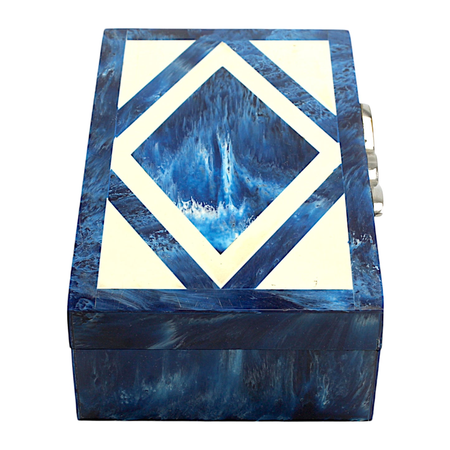 Handcrafted Blue Resin Trinket Box – Elegant Storage Solution