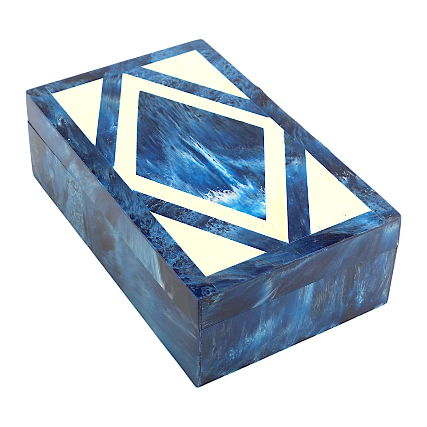 Handcrafted Blue Resin Trinket Box – Elegant Storage Solution