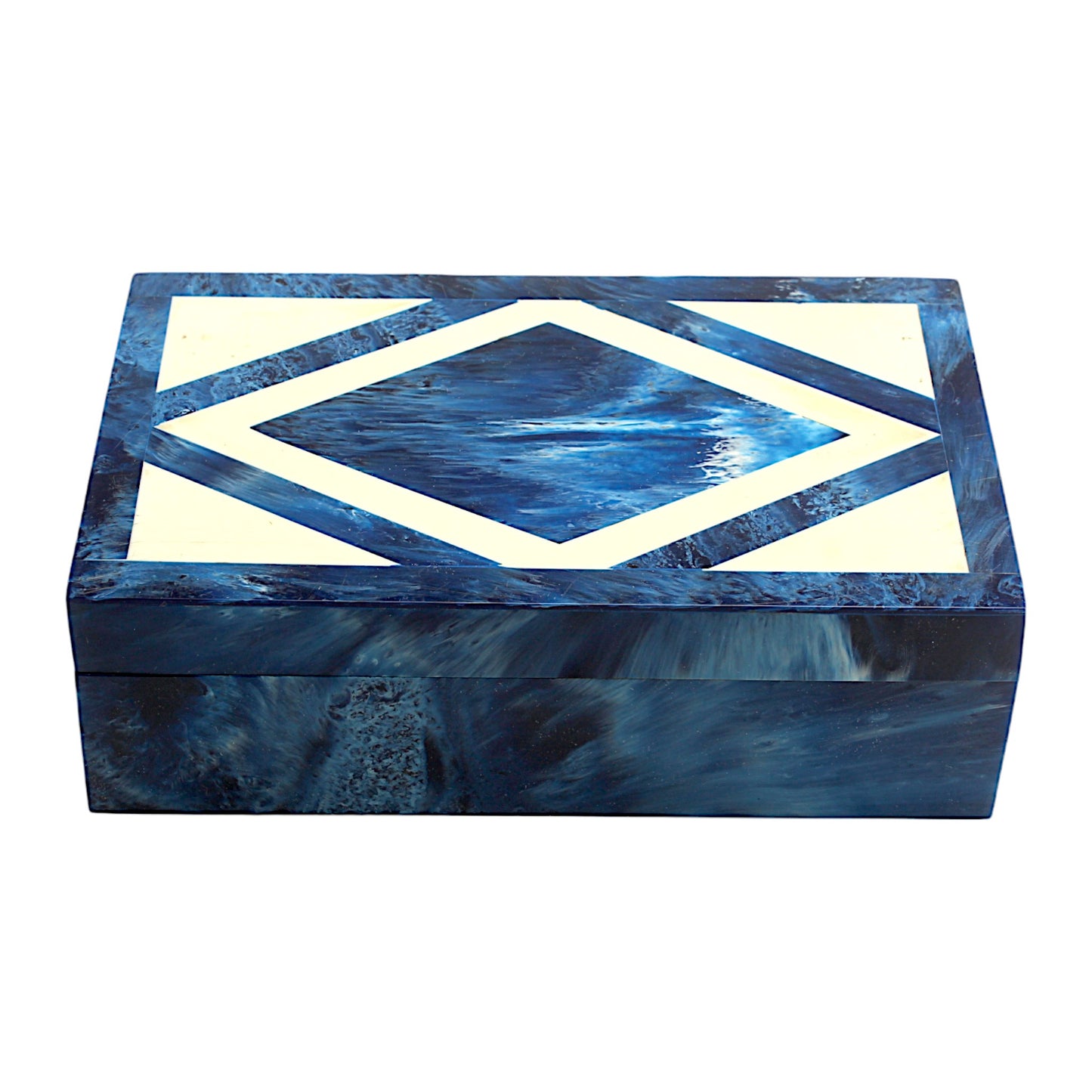 Handcrafted Blue Resin Trinket Box – Elegant Storage Solution