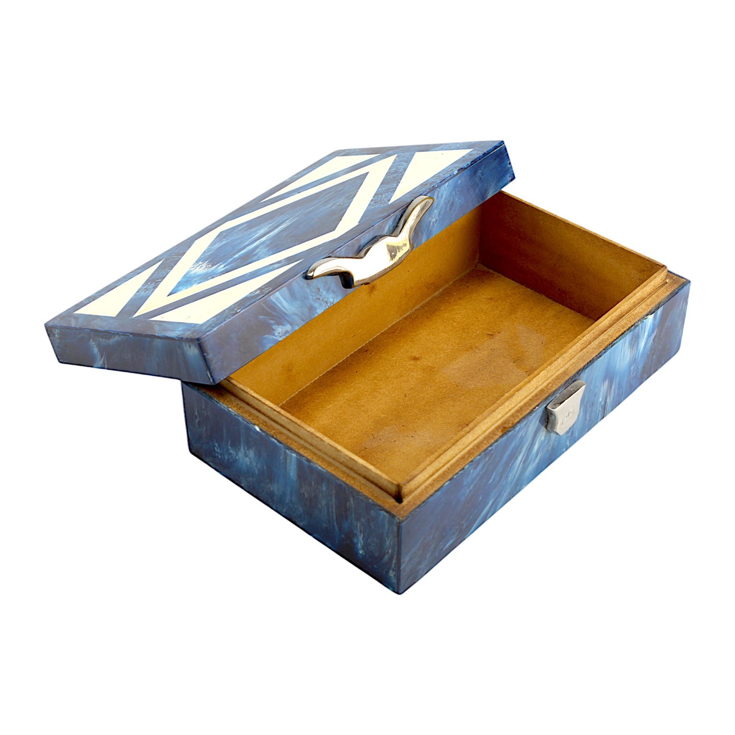 Handcrafted Blue Resin Trinket Box – Elegant Storage Solution