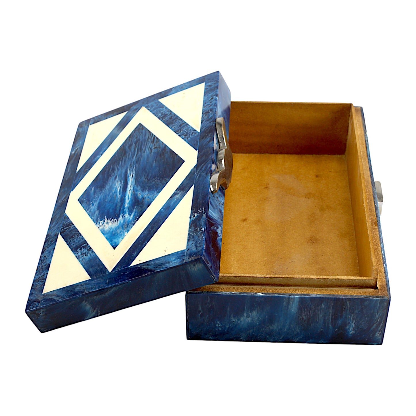 Handcrafted Blue Resin Trinket Box – Elegant Storage Solution