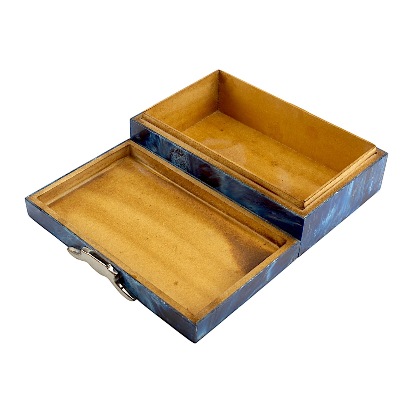 Handcrafted Blue Resin Trinket Box – Elegant Storage Solution