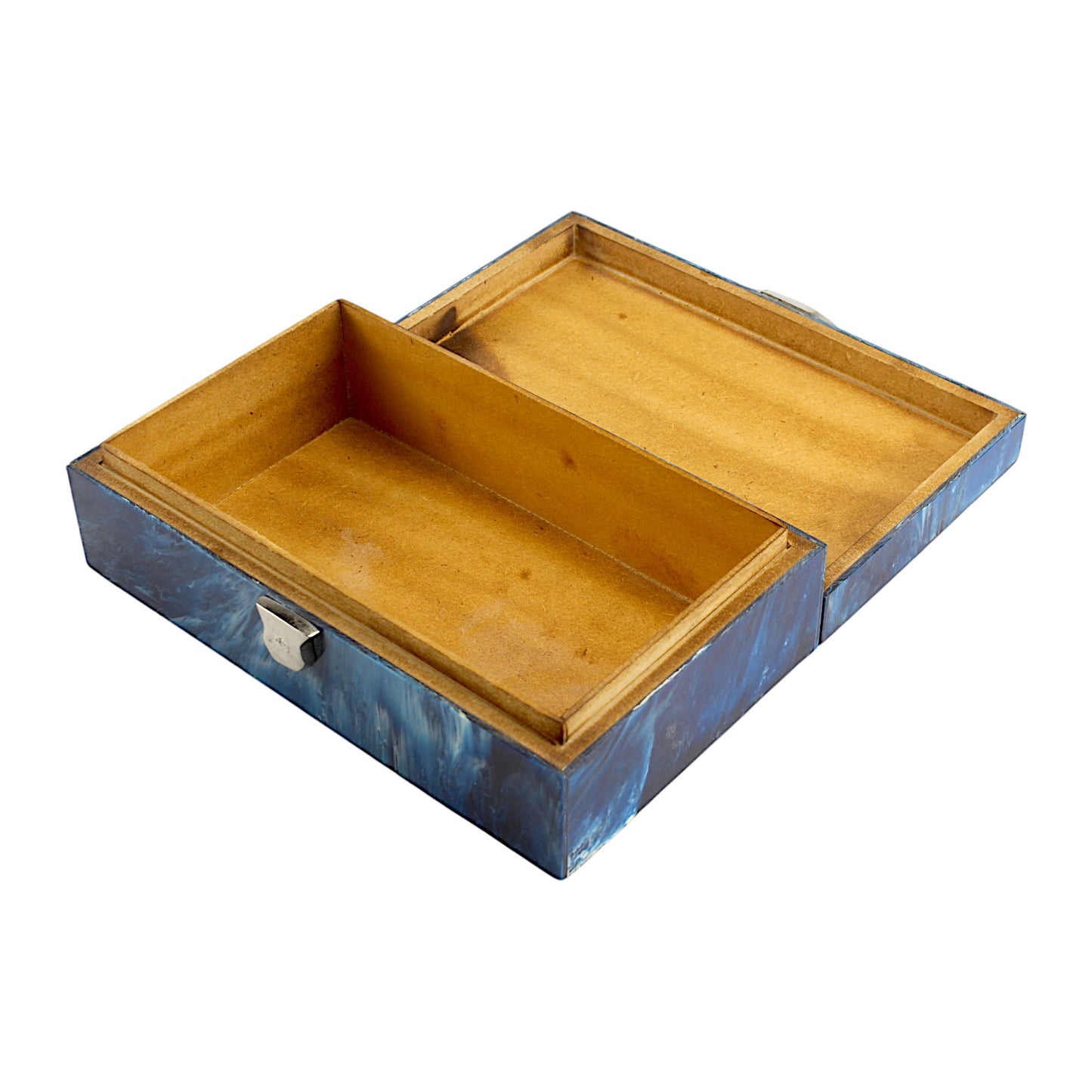Handcrafted Blue Resin Trinket Box – Elegant Storage Solution
