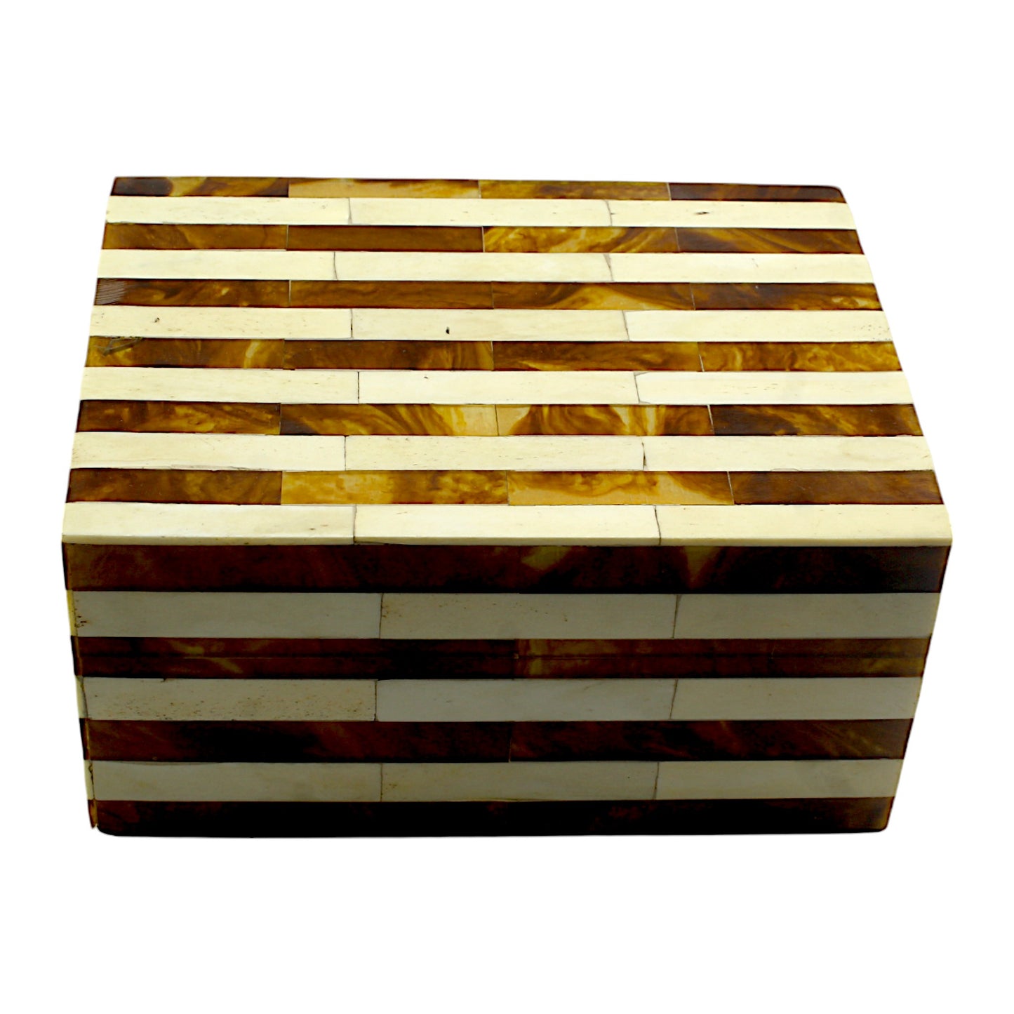 Handcrafted Bone Inlay Trinket Box – Antique Stripe Design