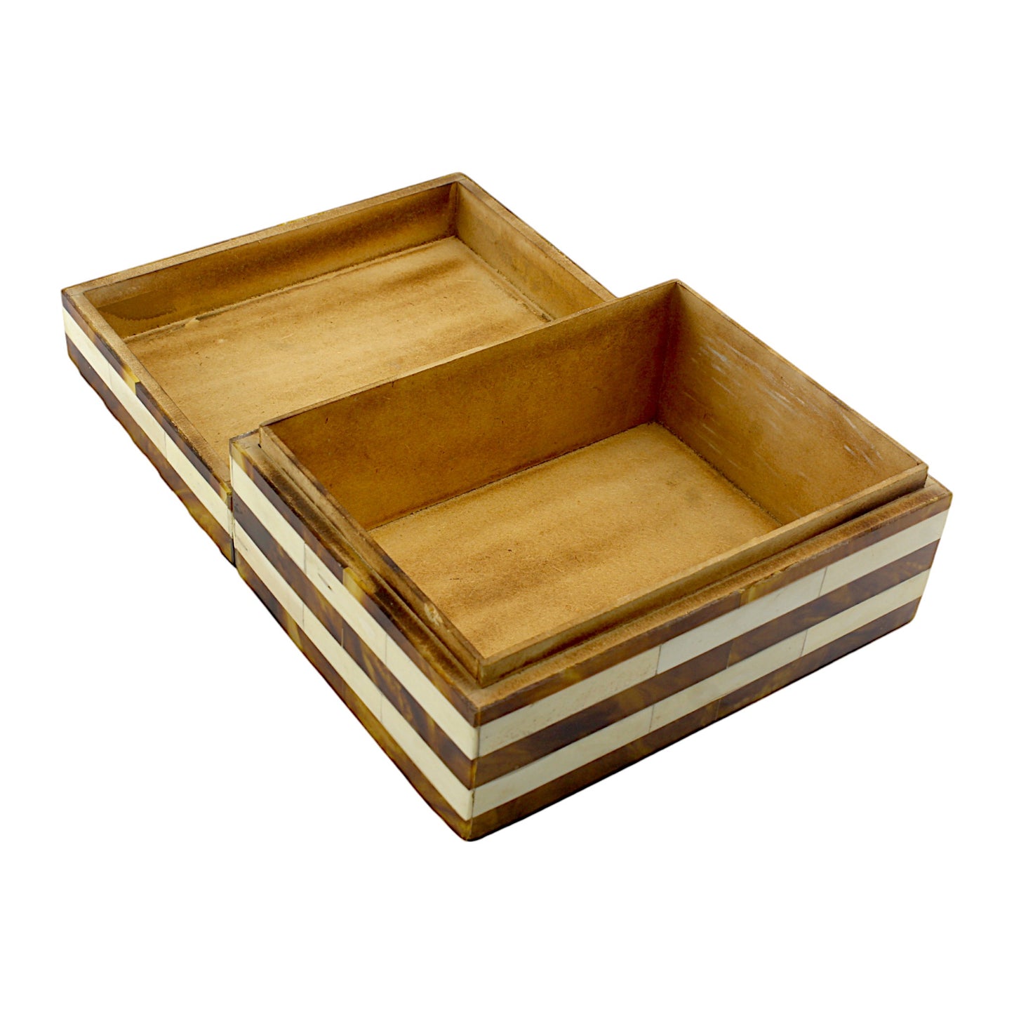 Handcrafted Bone Inlay Trinket Box – Antique Stripe Design