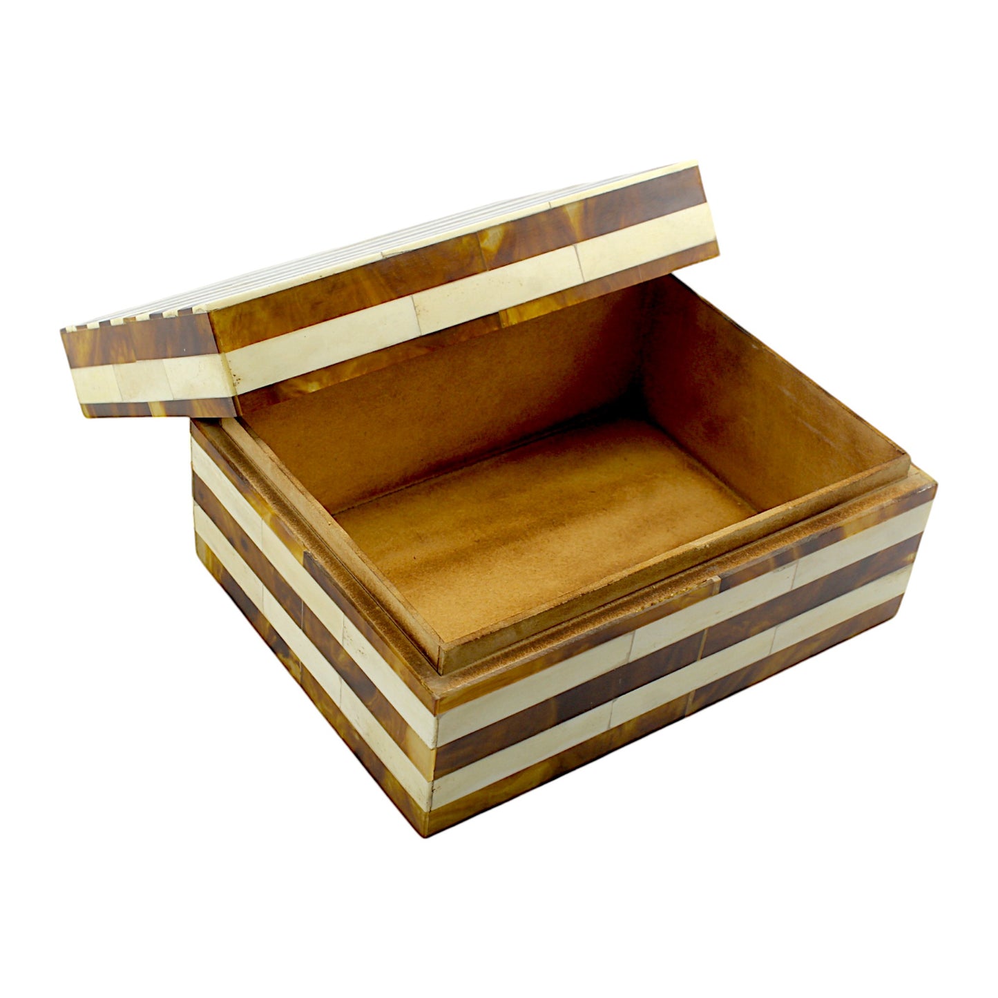 Handcrafted Bone Inlay Trinket Box – Antique Stripe Design