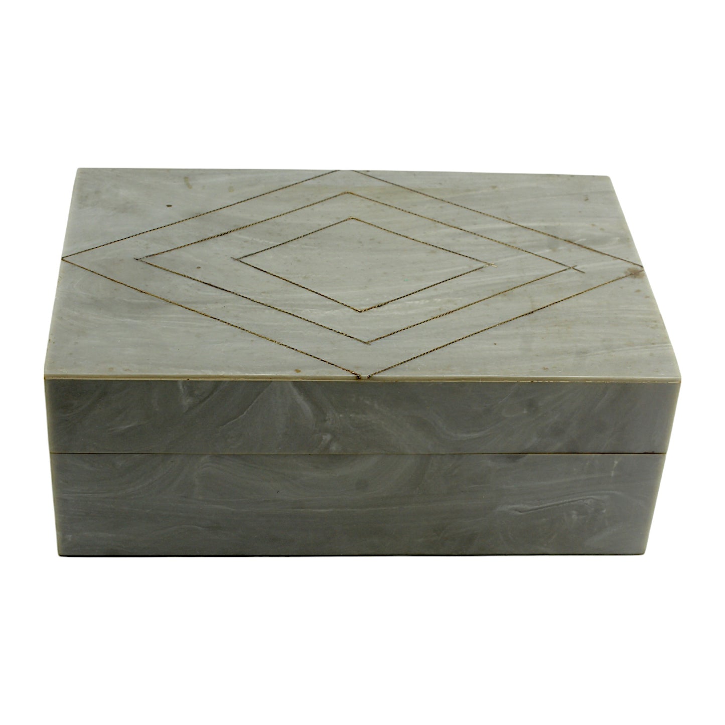 Grey Bone Inlay Handcrafted Trinket Box - Elegant Storage for Jewelry and Keepsakes