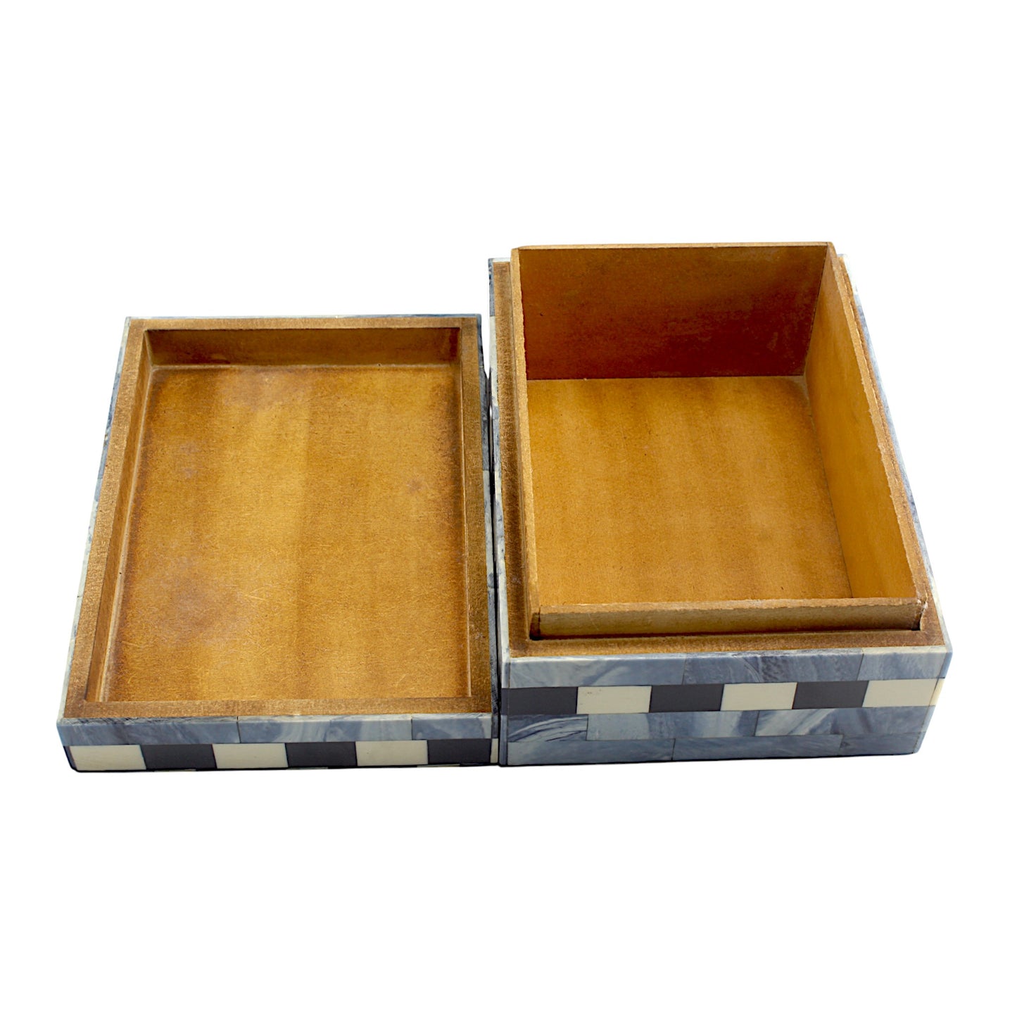 Blue Striped Resin Trinket Box – Elegant Decorative Storage for Small Essentials