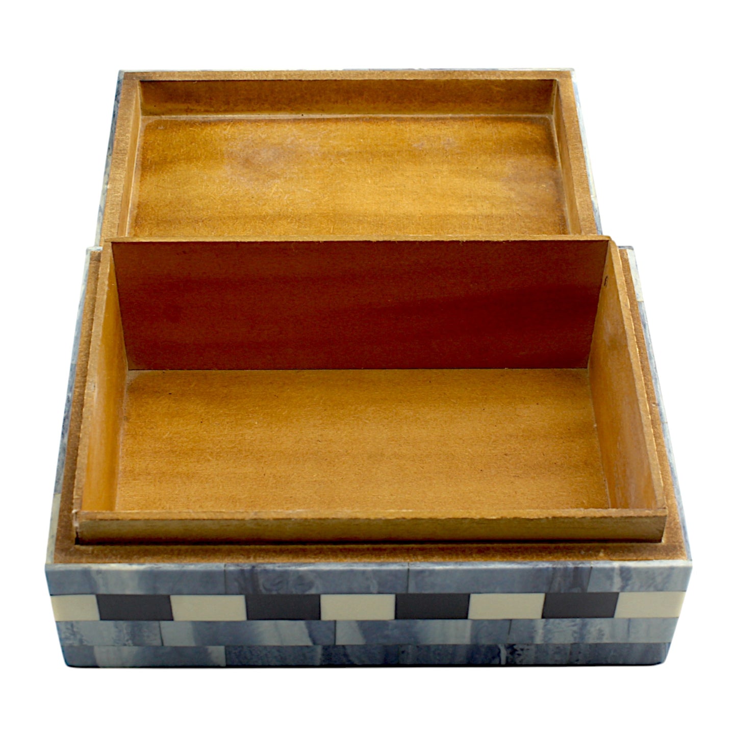 Blue Striped Resin Trinket Box – Elegant Decorative Storage for Small Essentials