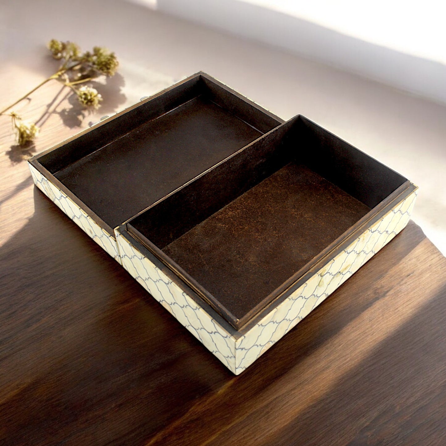 Handmade White Resin Rectangular Trinket Box – Simple & Elegant Storage Solution