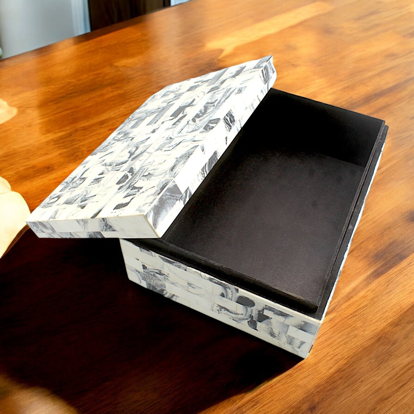 Handmade White Resin Trinket Box – Unique Rough Design for Modern Elegance