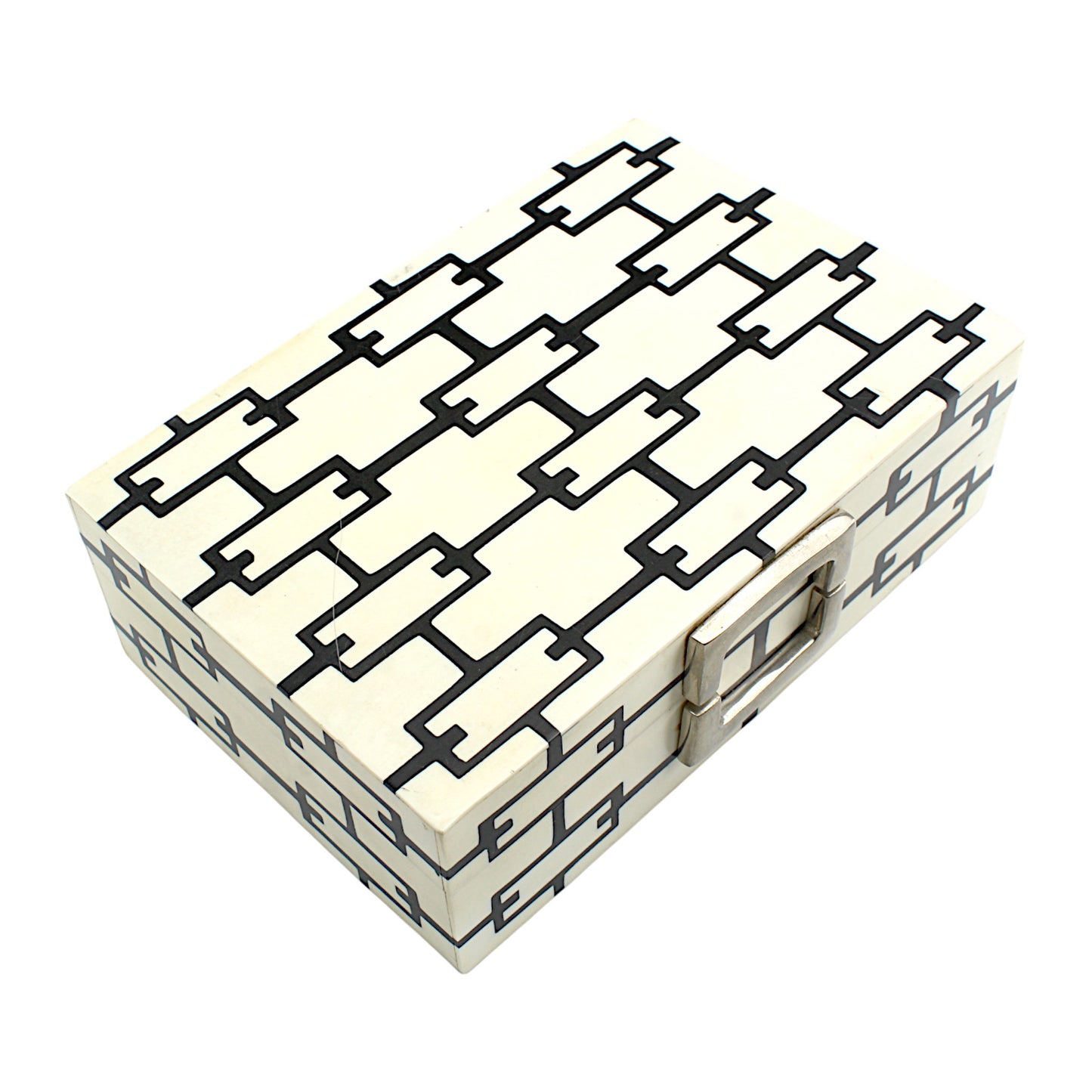Handmade Black & White Resin Trinket Box – Elegant Rectangular Storage Solution