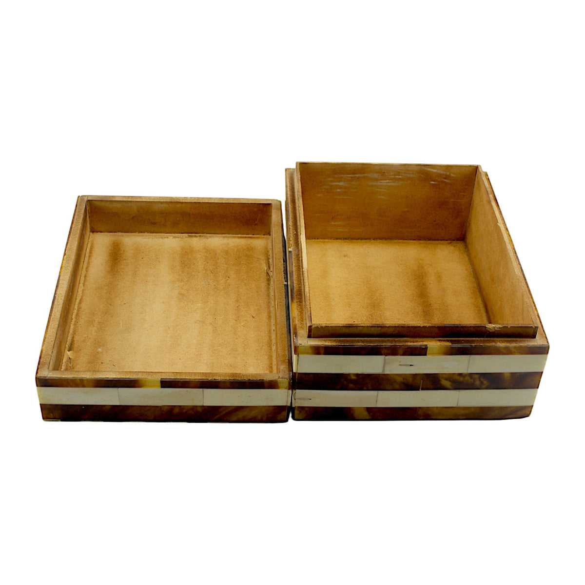 Handcrafted Bone Inlay Trinket Box – Antique Stripe Design