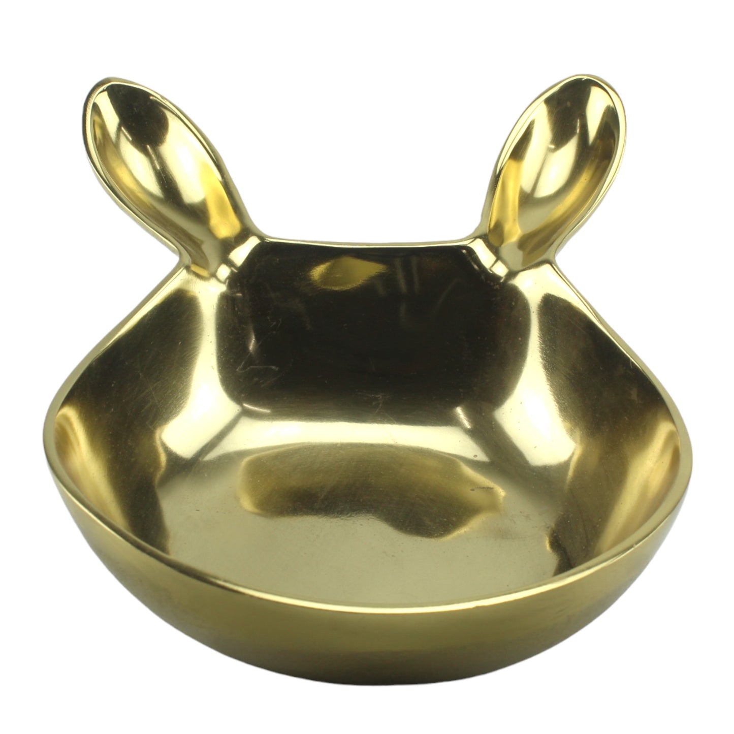 Handcrafted Golden Aluminum Bunny-Shaped Decorative Bowl: Charming Tabletop Accent