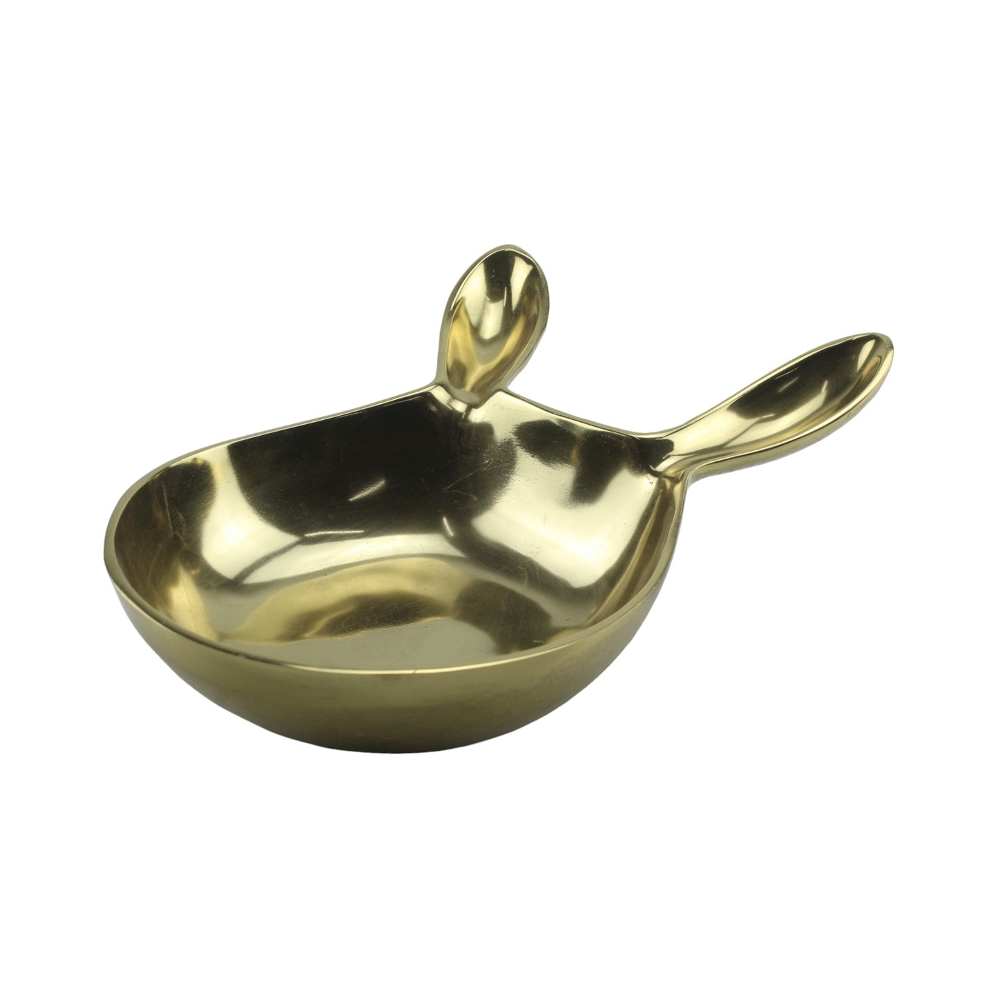 Handcrafted Golden Aluminum Bunny-Shaped Decorative Bowl: Charming Tabletop Accent